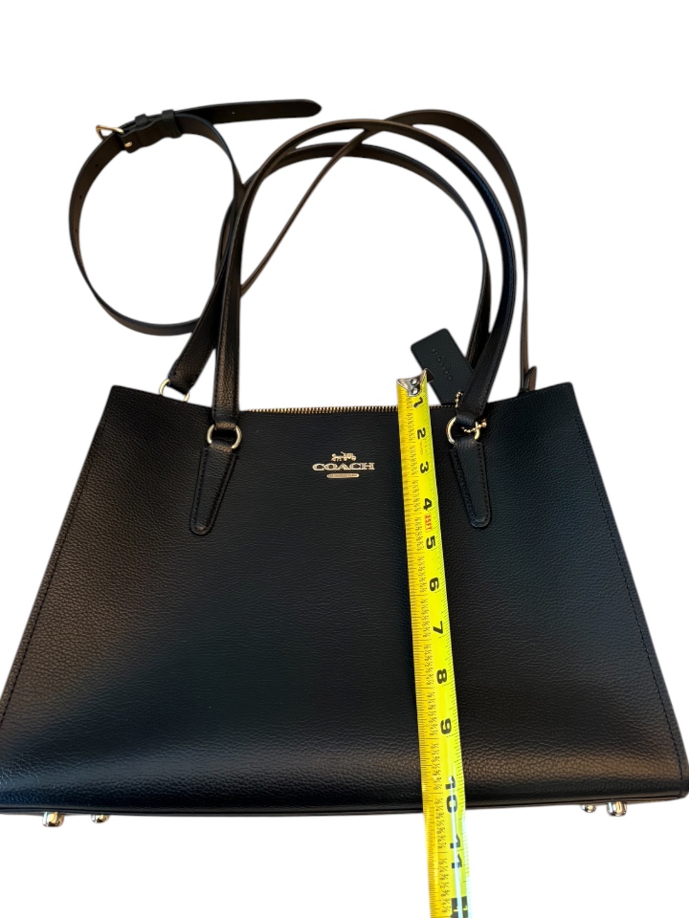Coach Black Classic Tatum Carryall Top-Handle Handbag C4073 - Picture 11 of 16